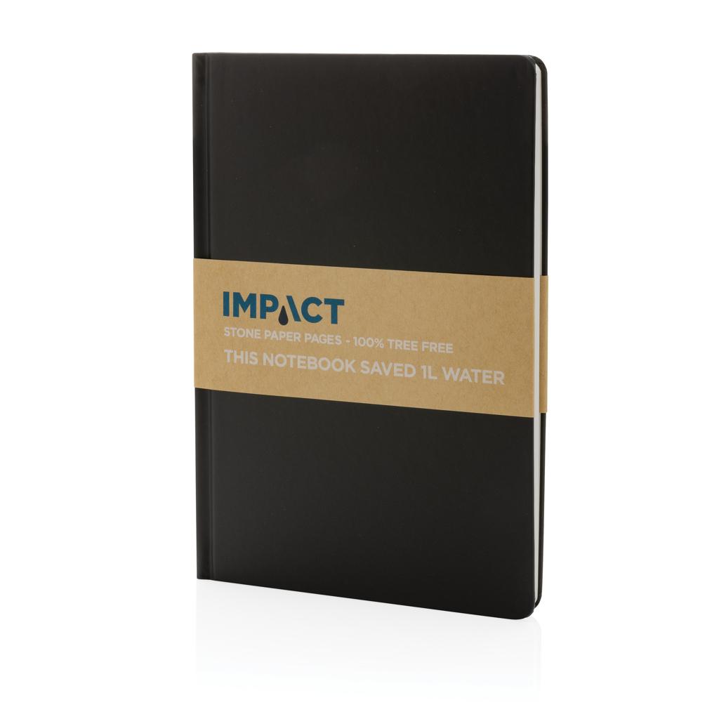 Carnet A5 cu copertă tare din hârtie de piatră Impact black