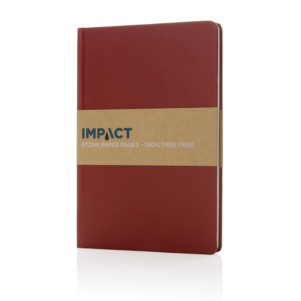 Carnet A5 cu copertă tare din hârtie de piatră Impact red