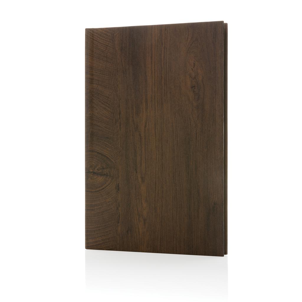 Carnet A5 cu imprimeu din lemn Kavana dark brown