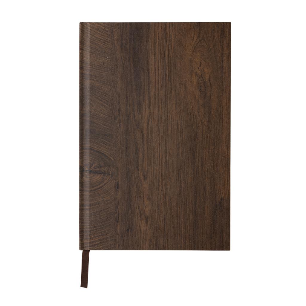Carnet A5 cu imprimeu din lemn Kavana dark brown
