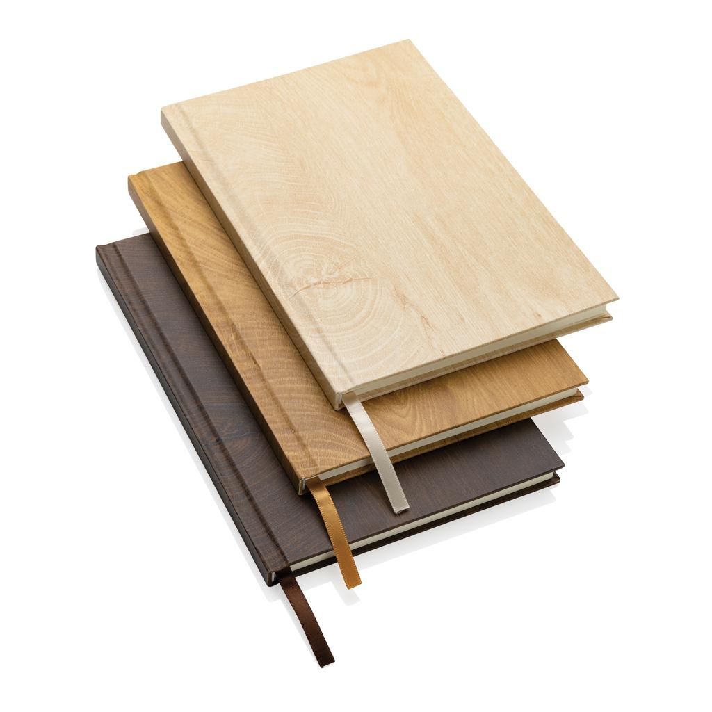 Carnet A5 cu imprimeu din lemn Kavana dark brown