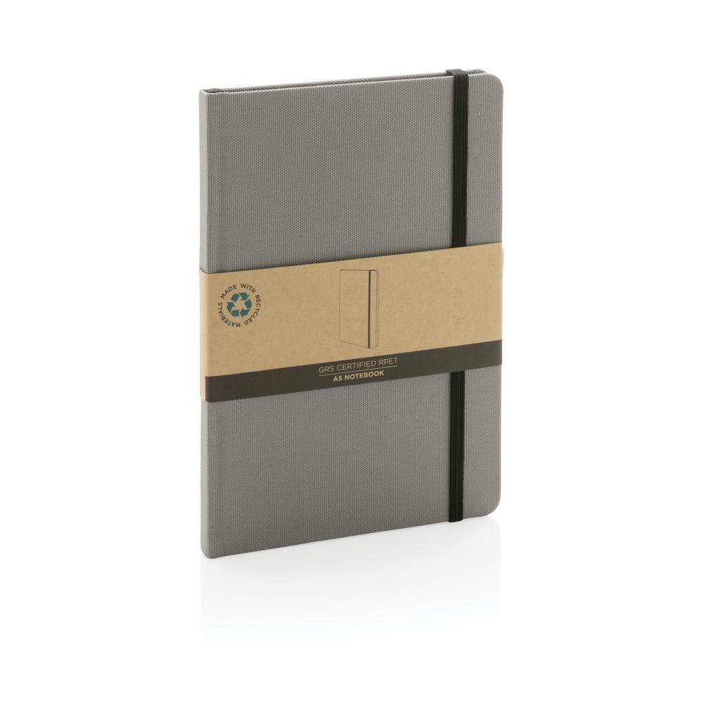 Carnet A5 din RPET certificat GRS grey