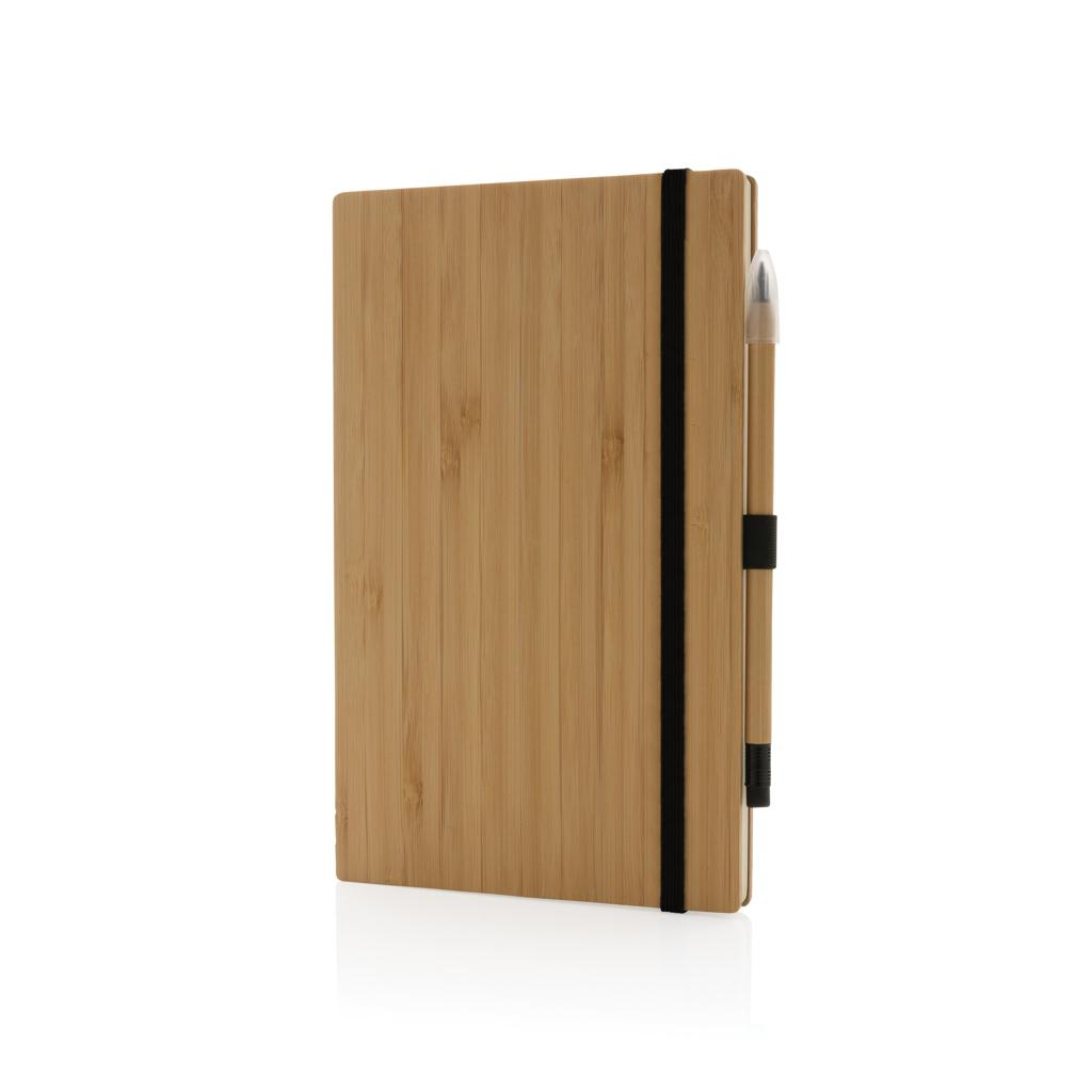 Set carnet din bambus și creion infinity brown