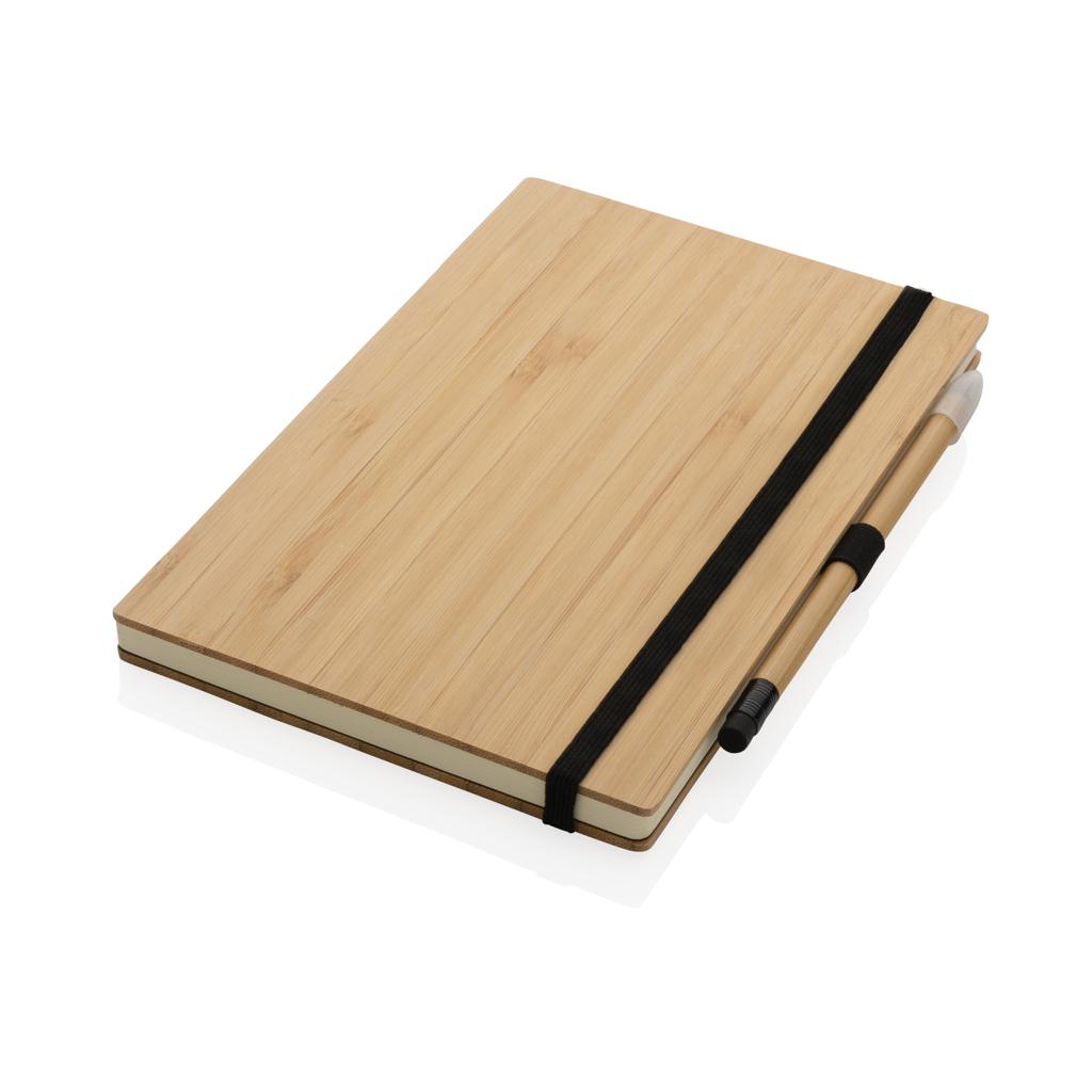Set carnet din bambus și creion infinity brown