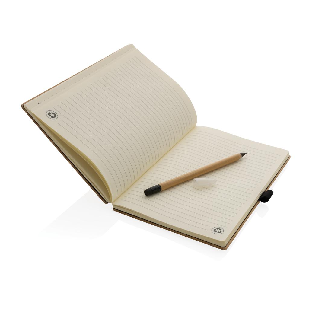 Set carnet din bambus și creion infinity brown