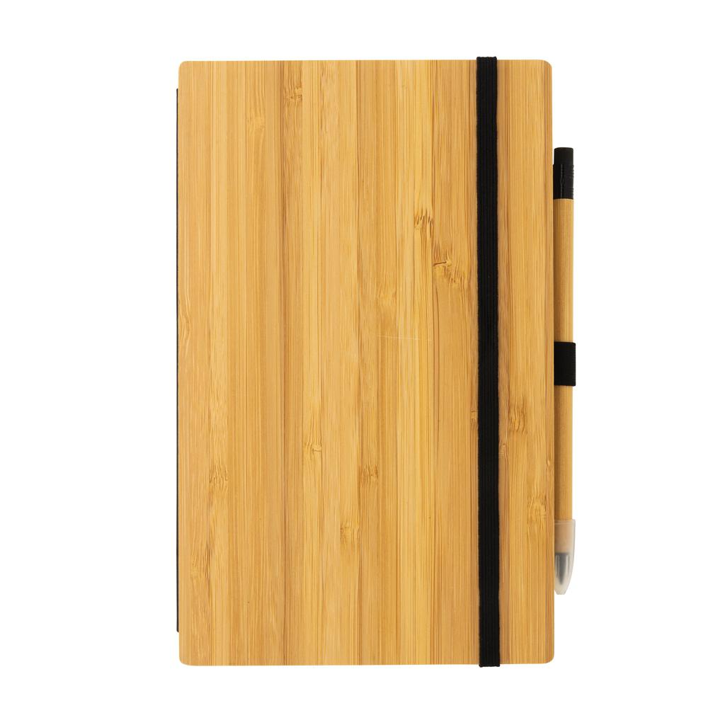 Set carnet din bambus și creion infinity brown