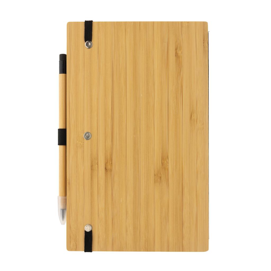 Set carnet din bambus și creion infinity brown