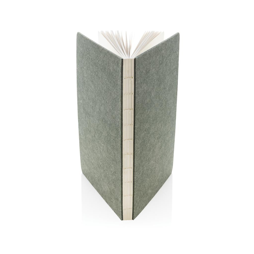 Caiet A5 din fetru reciclat, certificat GRS Phrase green