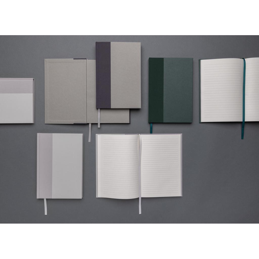 Caiet A5 din kraft și RPET reciclat, certificat GRS Words grey