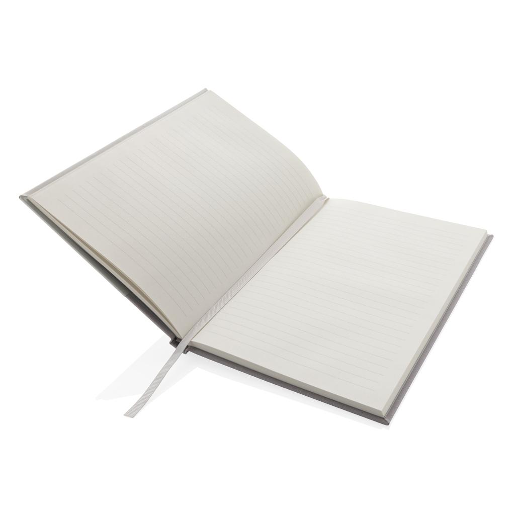 Caiet A5 din kraft și RPET reciclat, certificat GRS Words off white