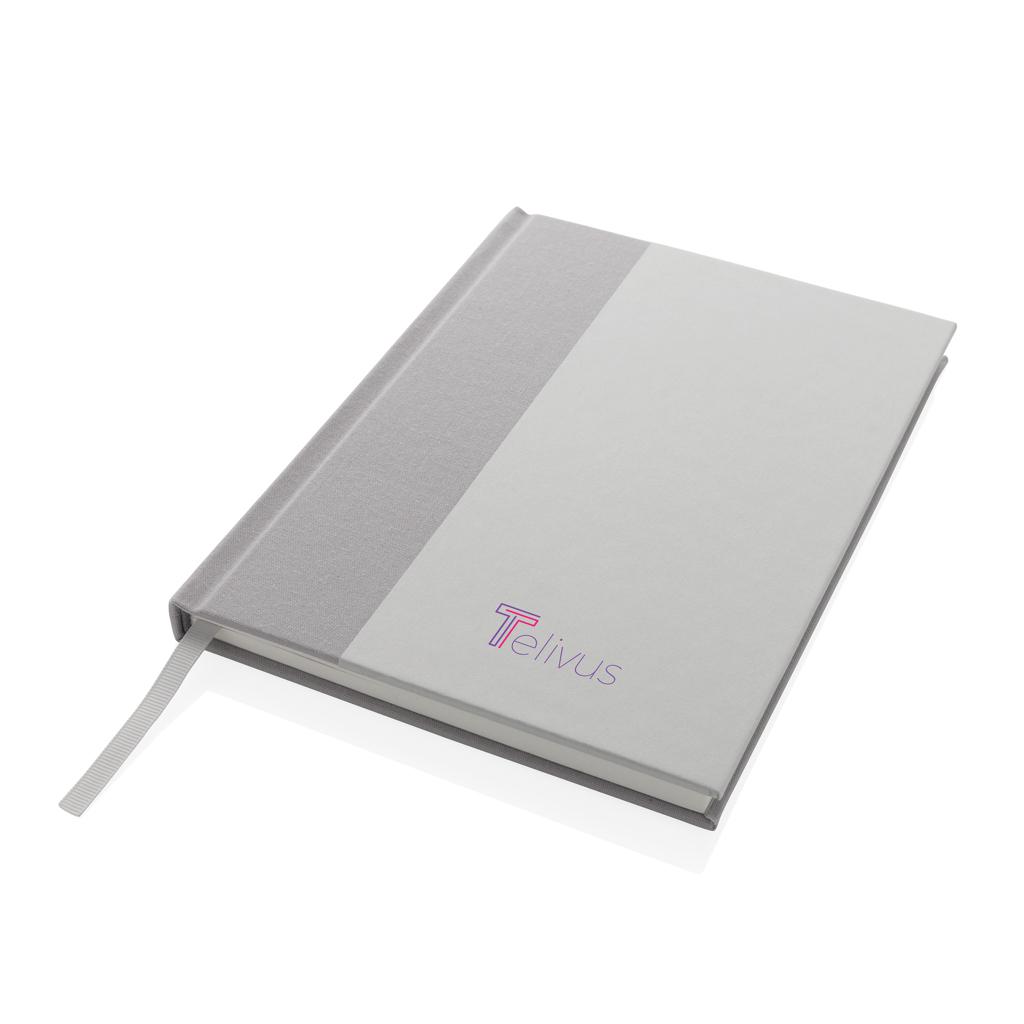 Caiet A5 din kraft și RPET reciclat, certificat GRS Words off white