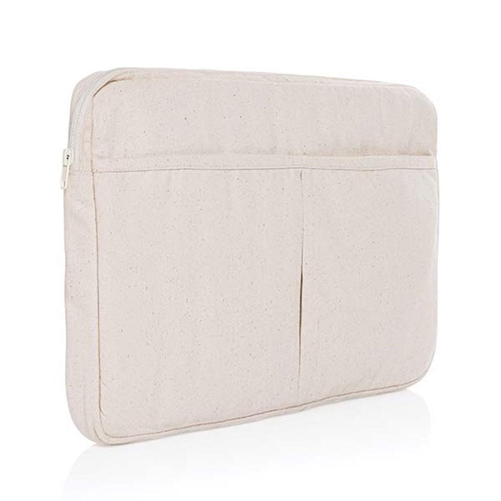 Husă pentru laptop de 15,6 inch din bumbac reciclat Laluka AWARE™ off white