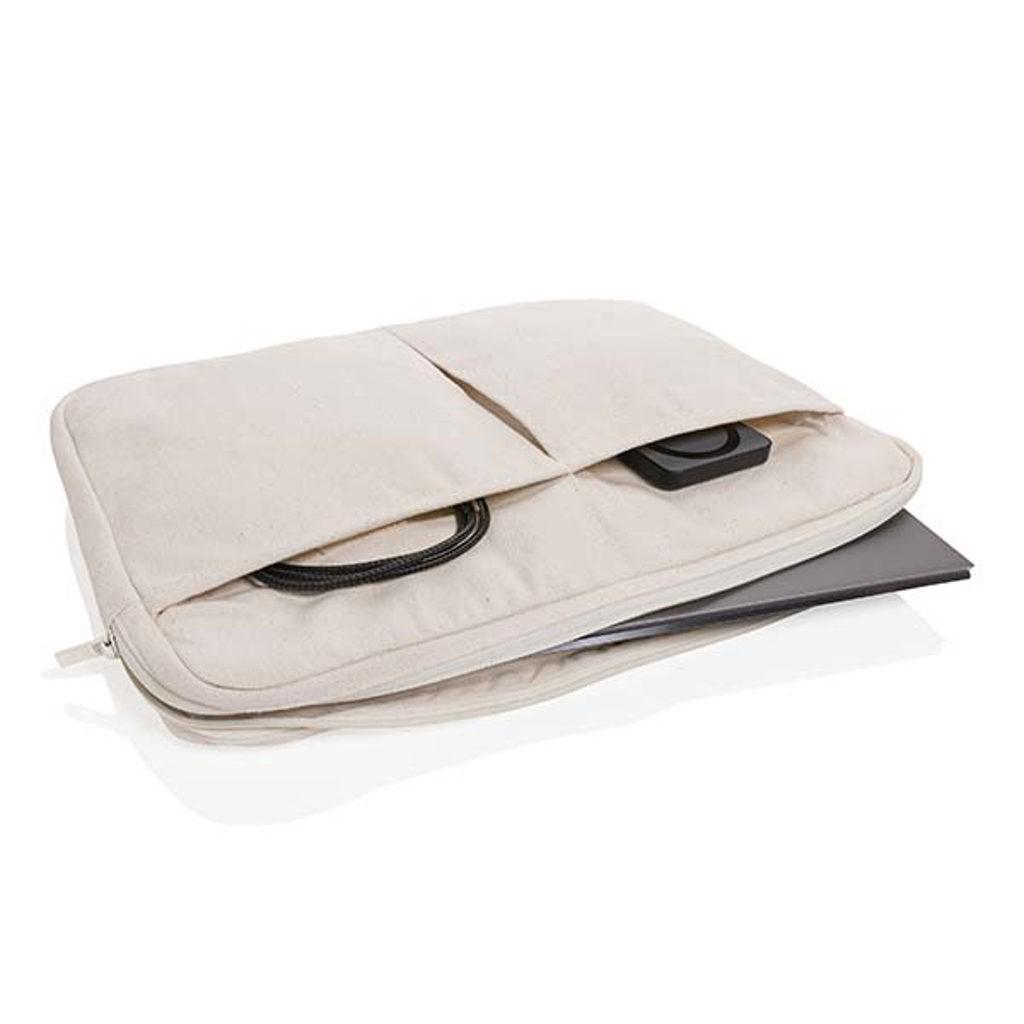 Husă pentru laptop de 15,6 inch din bumbac reciclat Laluka AWARE™ off white