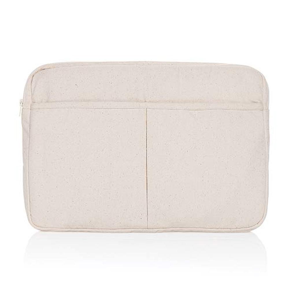 Husă pentru laptop de 15,6 inch din bumbac reciclat Laluka AWARE™ off white