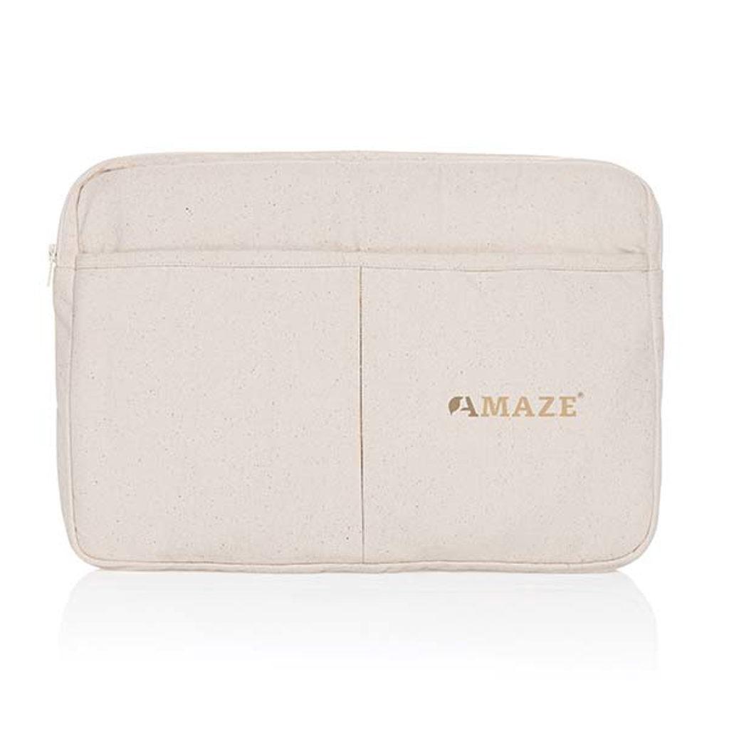 Husă pentru laptop de 15,6 inch din bumbac reciclat Laluka AWARE™ off white