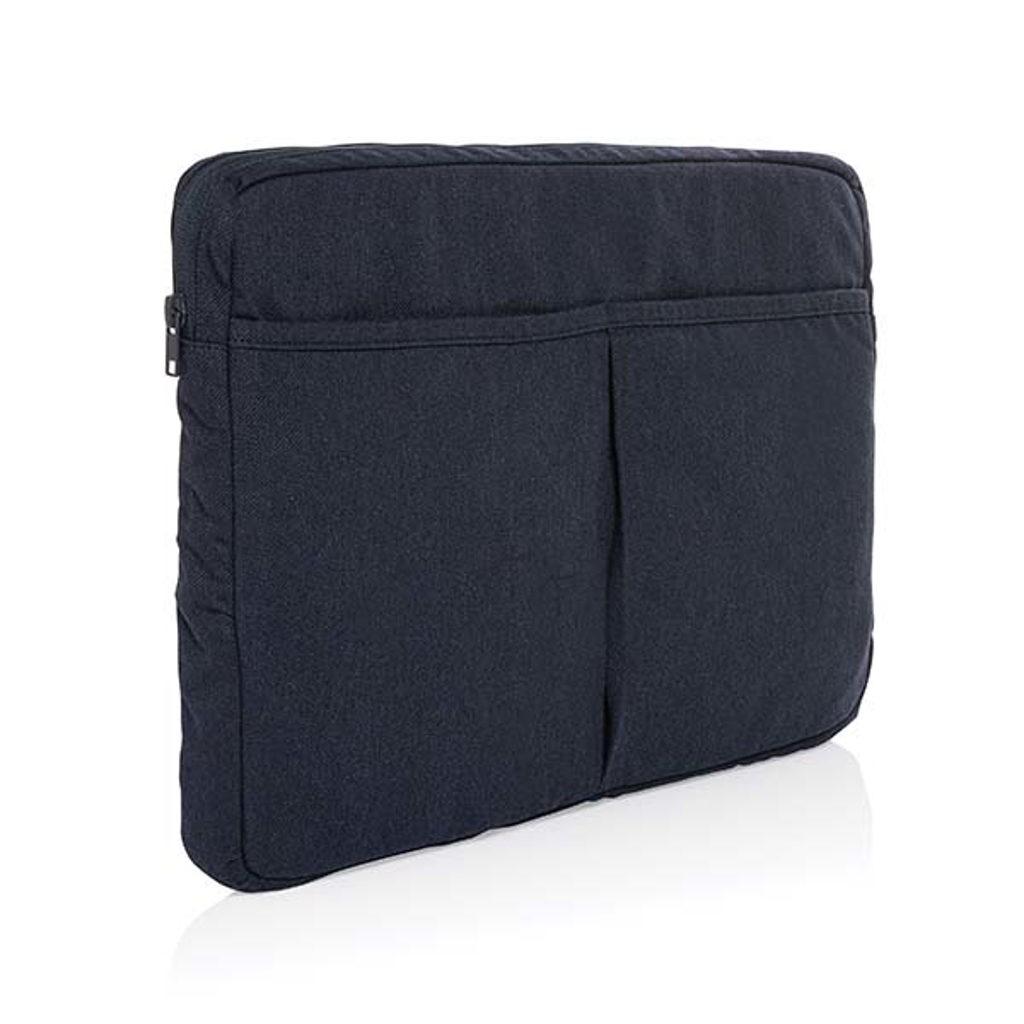 Husă pentru laptop de 15,6 inch din bumbac reciclat Laluka AWARE™ navy