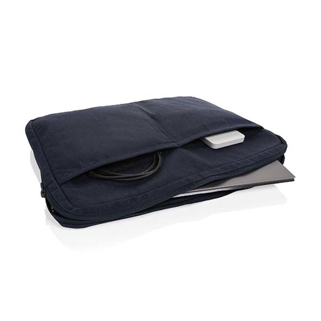 Husă pentru laptop de 15,6 inch din bumbac reciclat Laluka AWARE™ navy