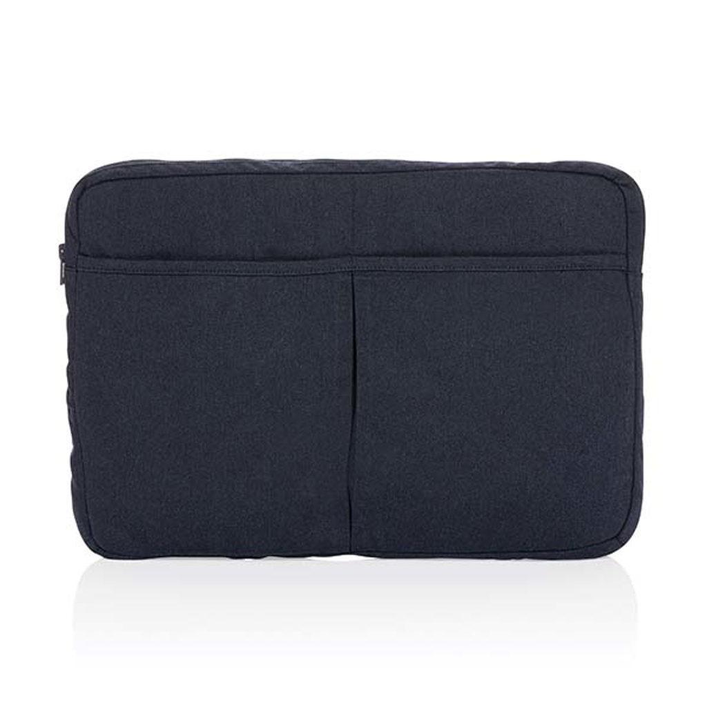 Husă pentru laptop de 15,6 inch din bumbac reciclat Laluka AWARE™ navy