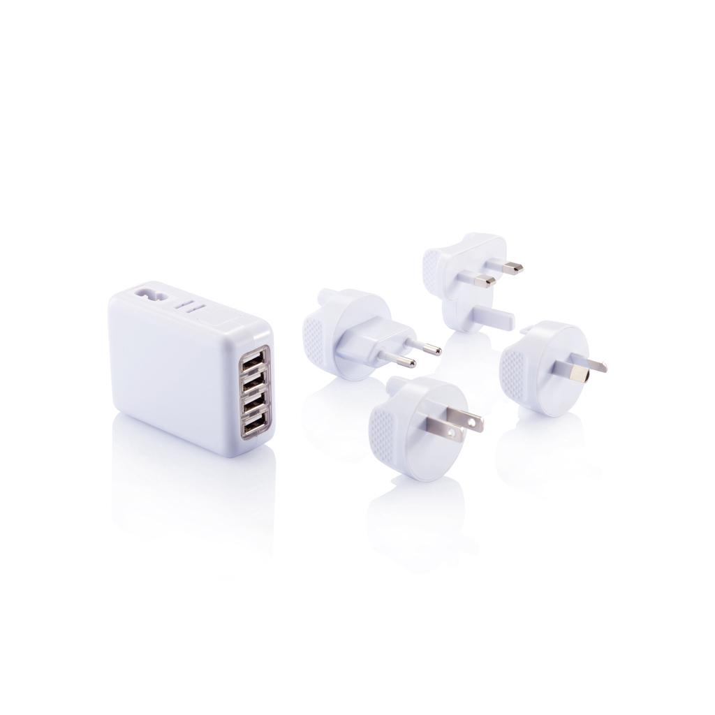 Adaptor de călătorie cu 4 porturi USB transparent