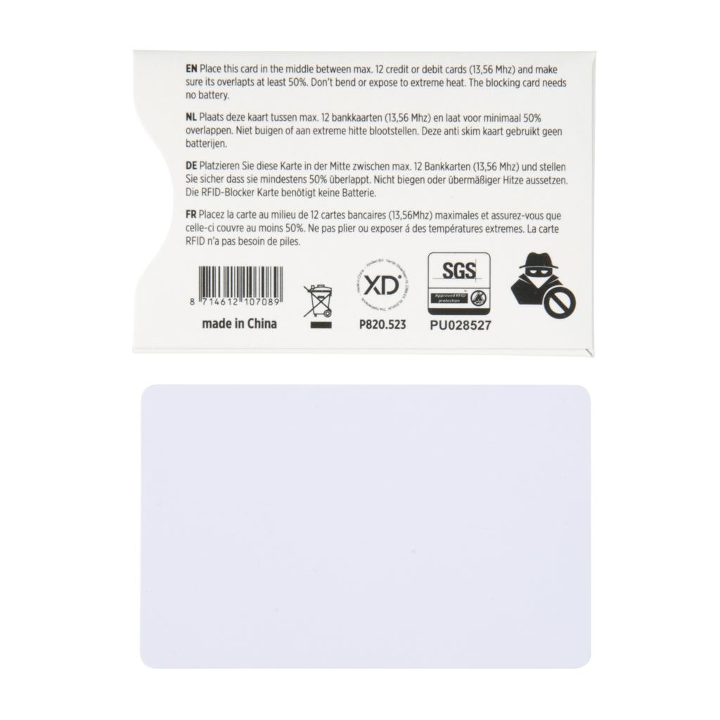 Card anti-skiming RFID cu cip activ de bruiaj transparent