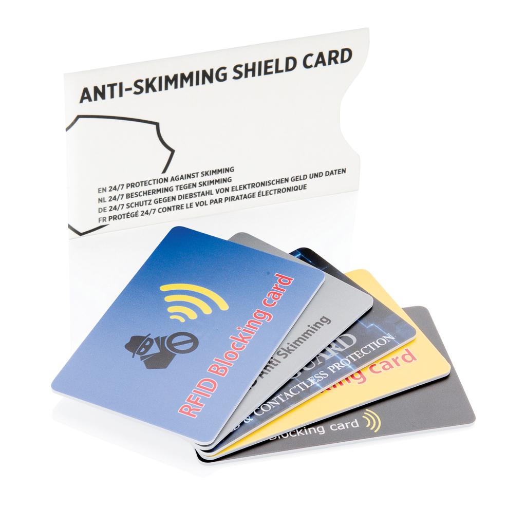 Card anti-skiming RFID cu cip activ de bruiaj transparent