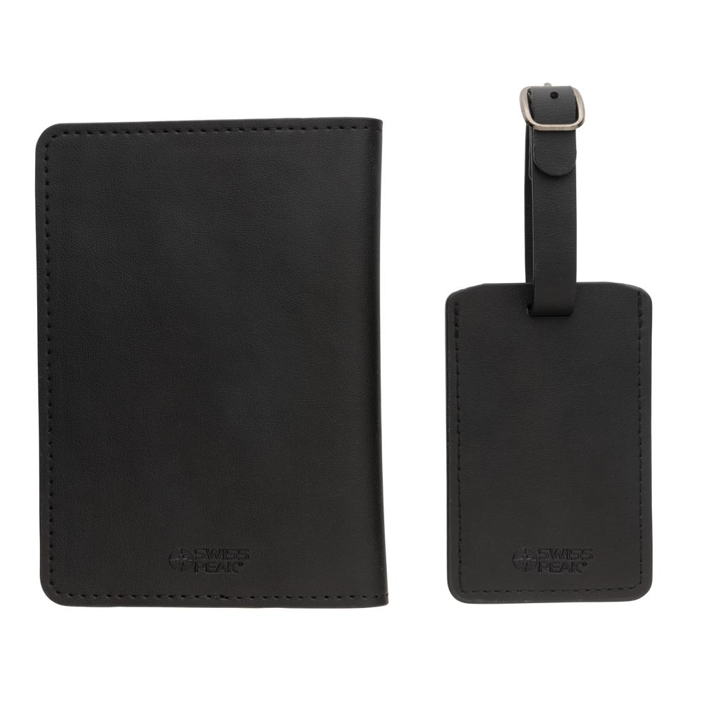 Set cadou de călătorie din PU reciclat, certificat GRS Swiss Peak  black