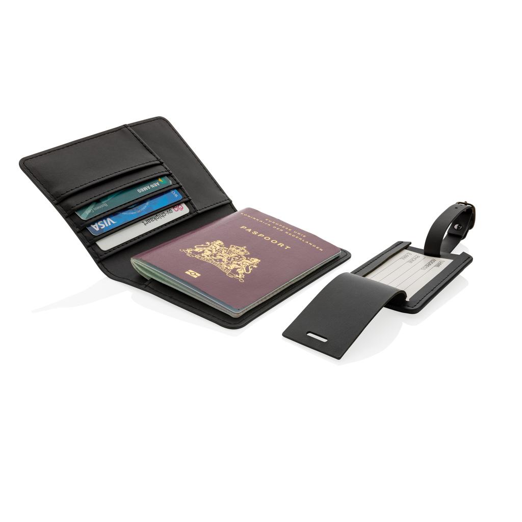 Set cadou de călătorie din PU reciclat, certificat GRS Swiss Peak  black