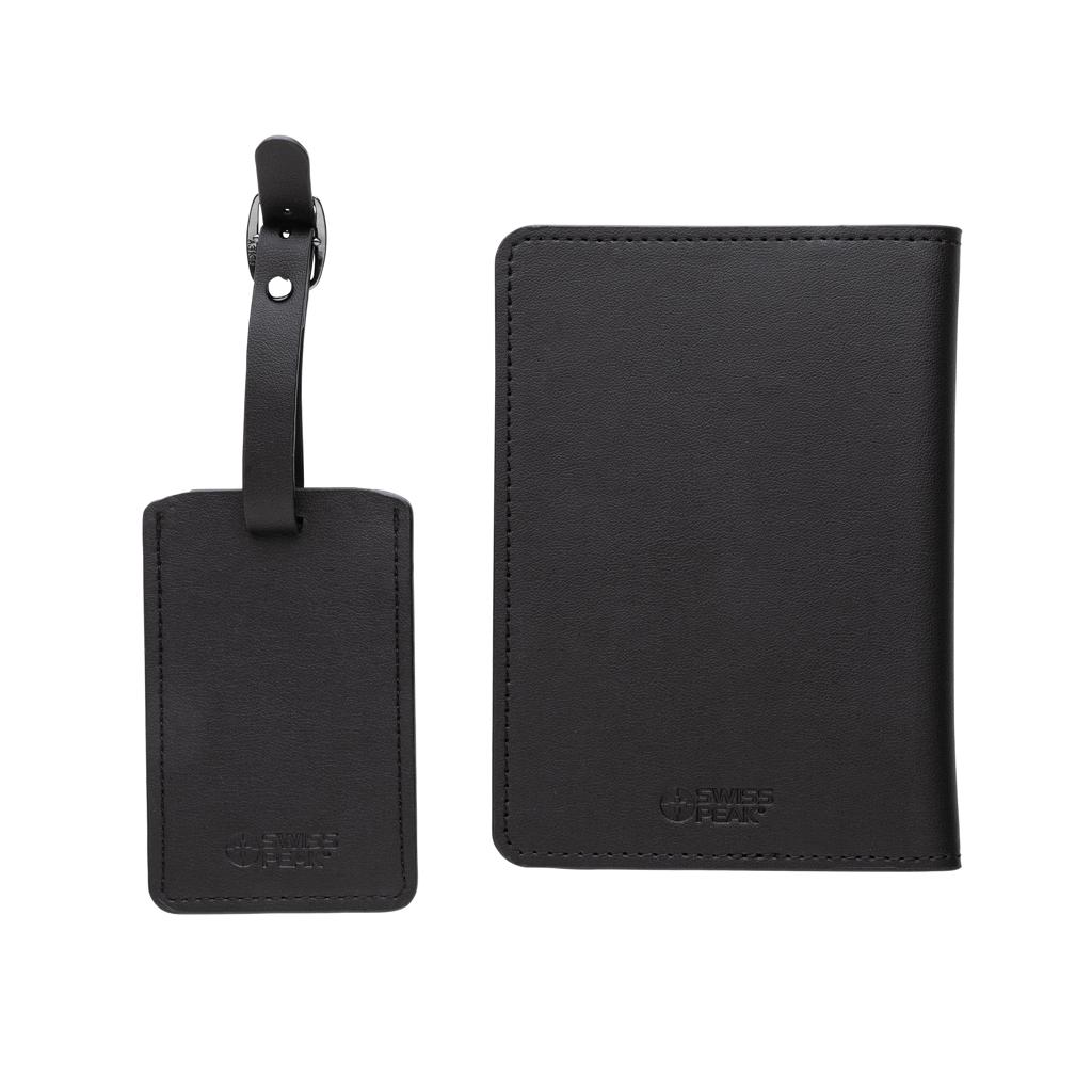 Set cadou de călătorie din PU reciclat, certificat GRS Swiss Peak  black