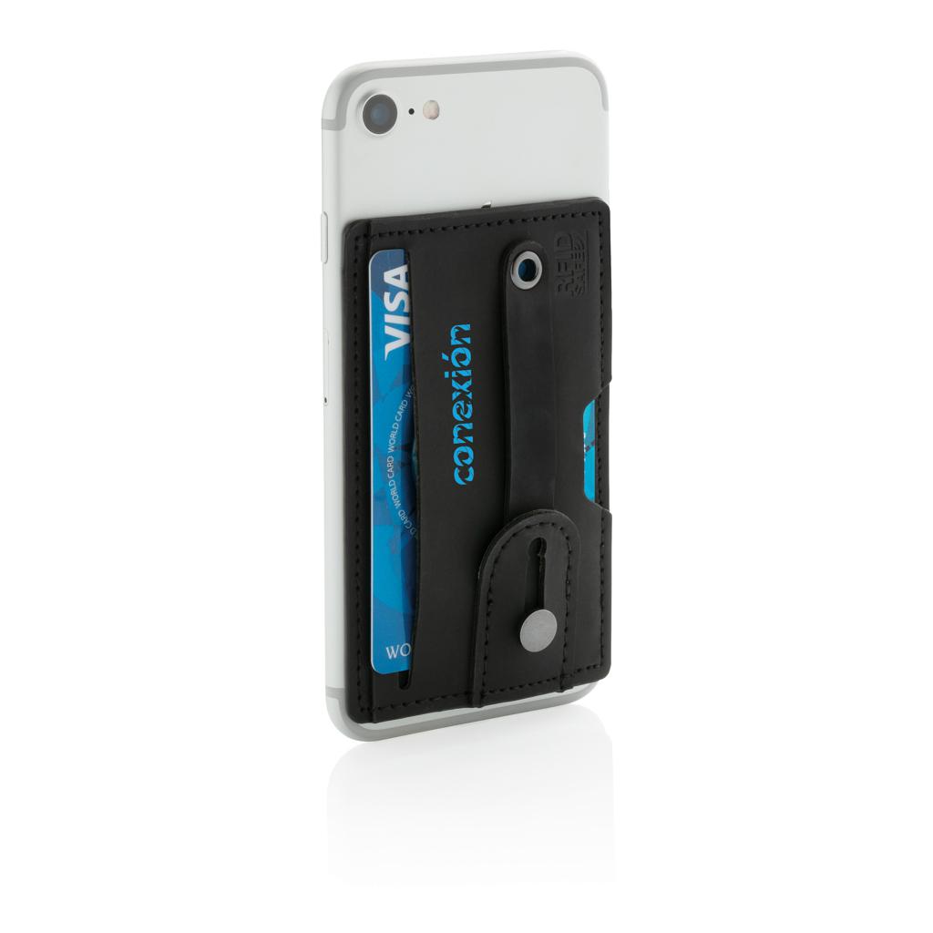 Suport de carduri pentru telefon 3-în-1, cu protecție RFID black