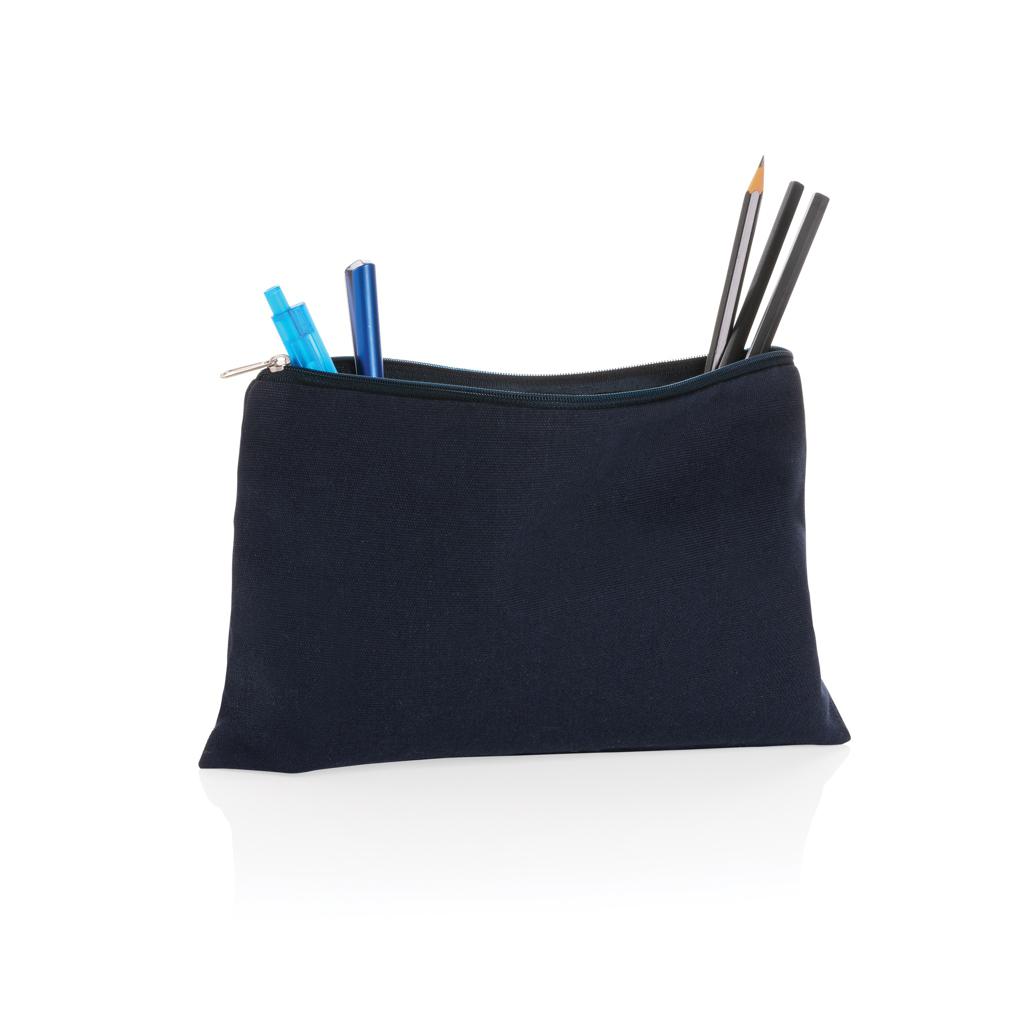 Etui pentru creioane 285 gsm din pânză reciclată, necolorat Impact Aware™ navy