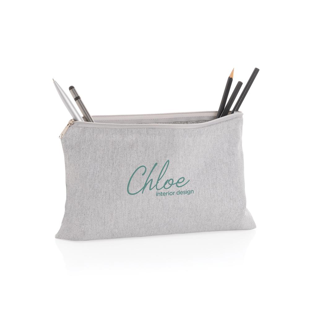 Etui pentru creioane 285 gsm din pânză reciclată, necolorat Impact Aware™ grey