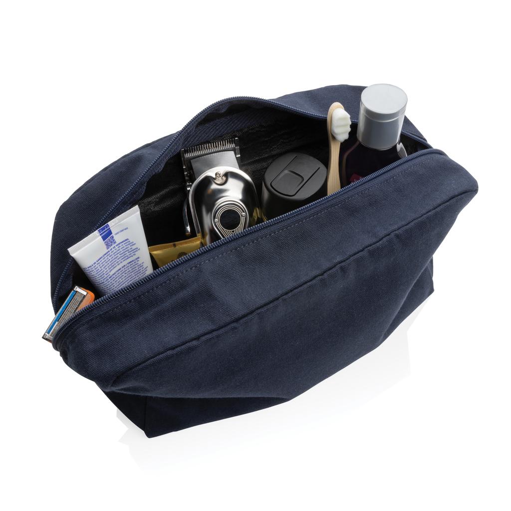 Geantă de toaletă 285 gsm din pânză reciclată, necolorat Impact Aware™ navy