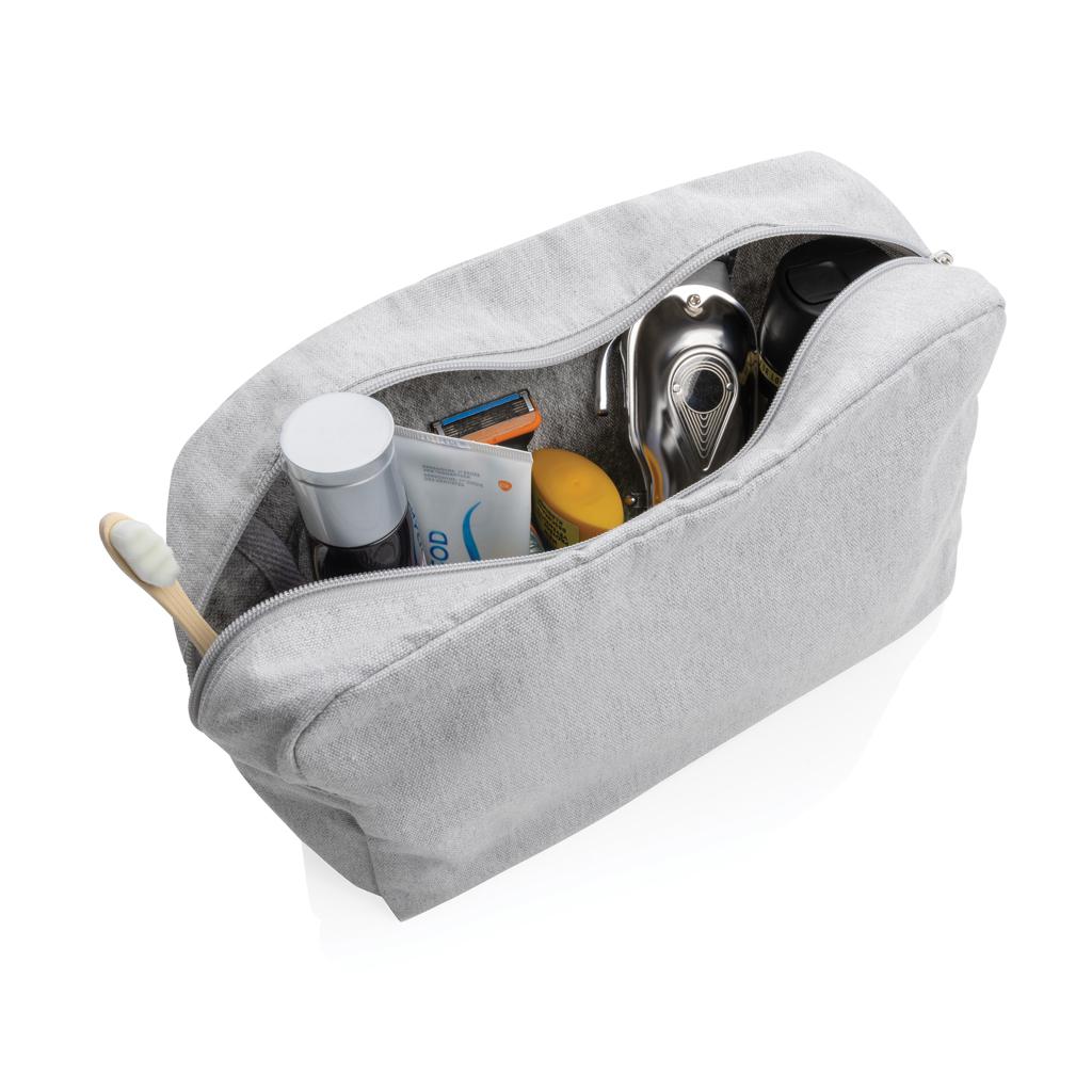 Geantă de toaletă 285 gsm din pânză reciclată, necolorat Impact Aware™ grey