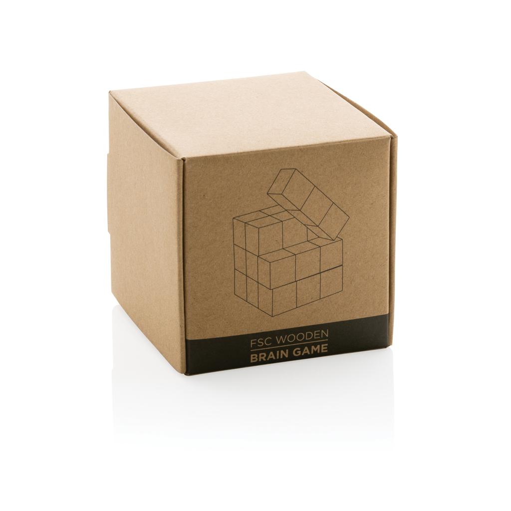 Joc de inteligență din lemn într-un săculeț din pânză transparent