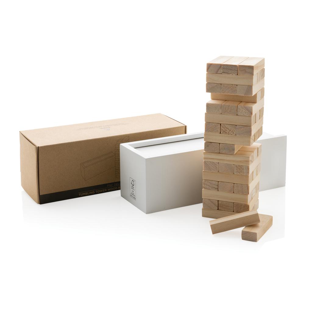 Joc de stivuire cu blocuri de lemn Tumbling Tower Deluxe transparent