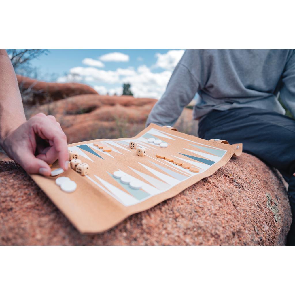 Set de jocuri backgammon și dame din plută pliabilă Britton  brown