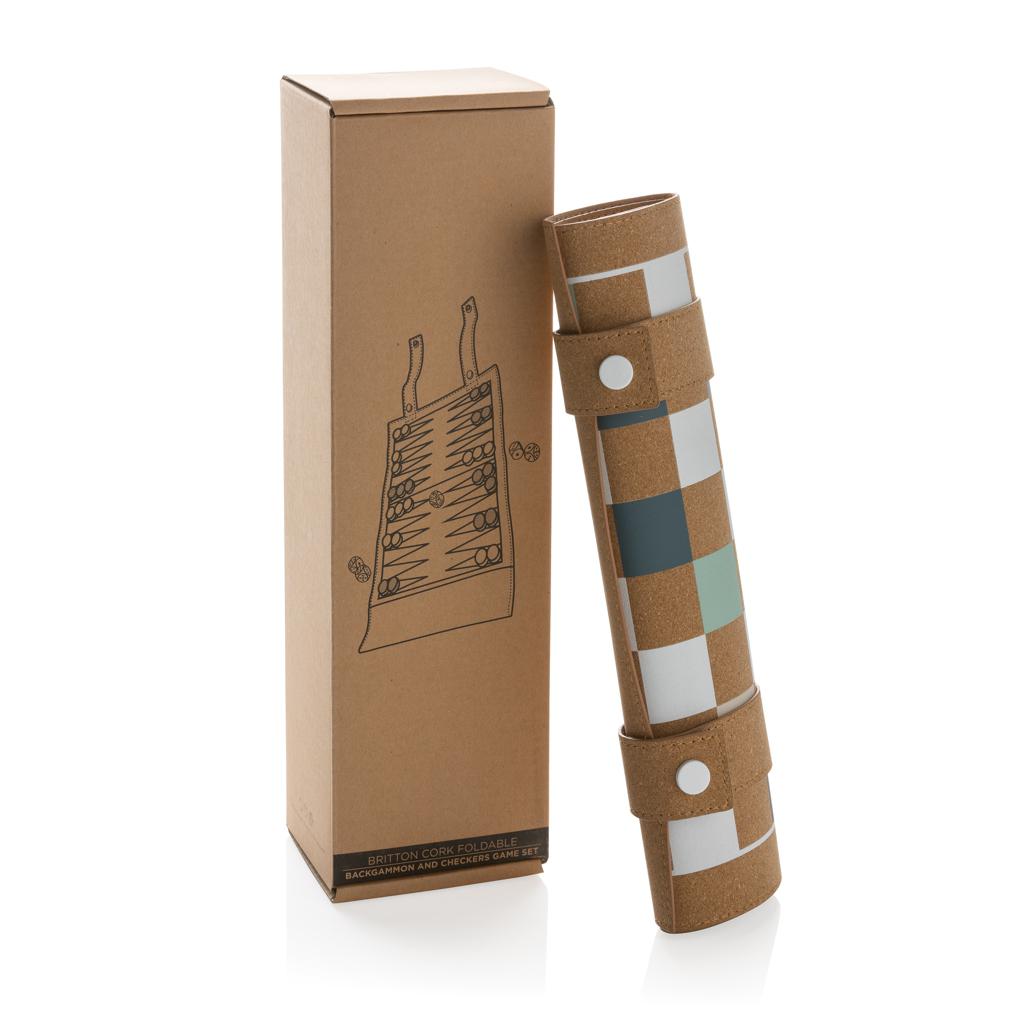 Set de jocuri backgammon și dame din plută pliabilă Britton  brown