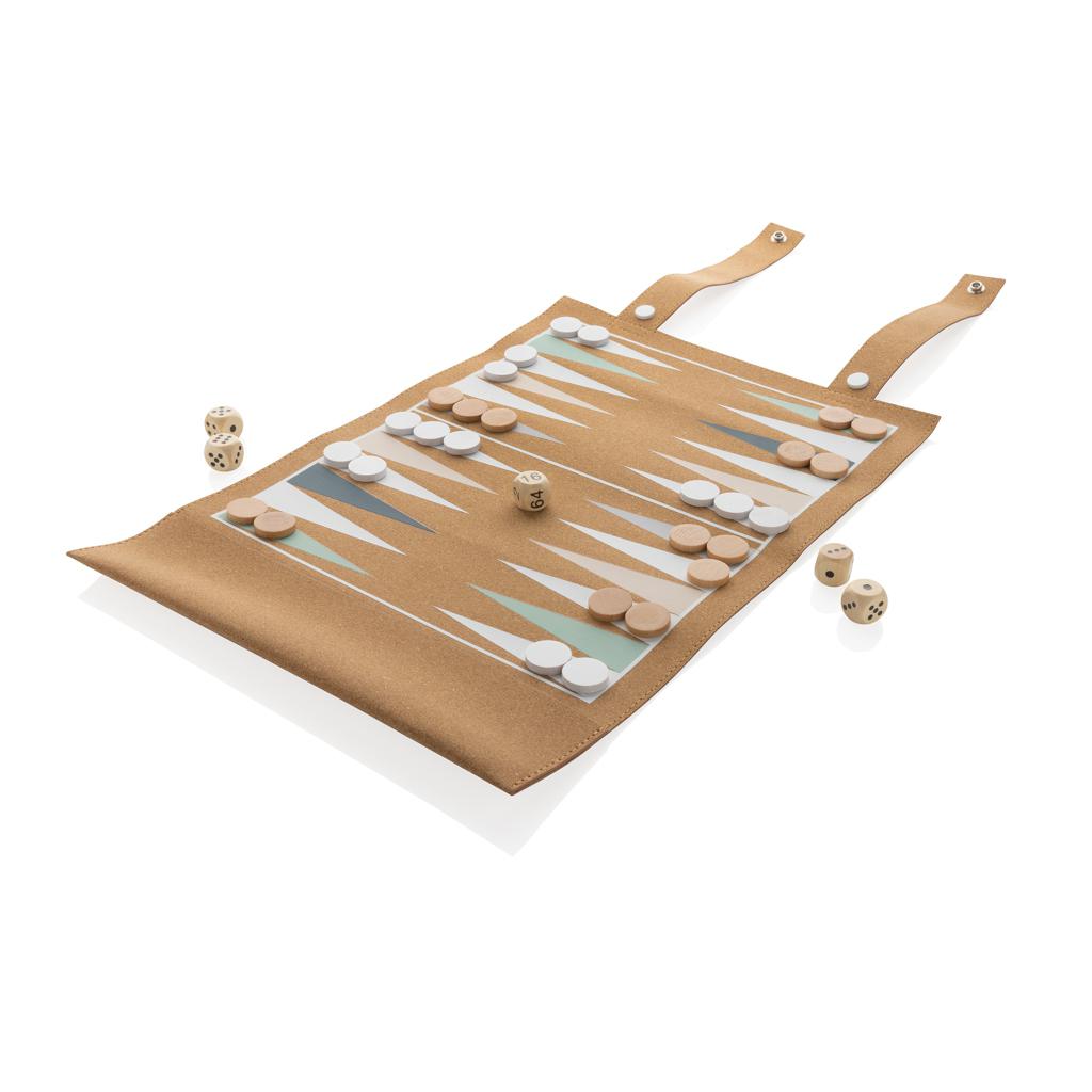 Set de jocuri backgammon și dame din plută pliabilă Britton  brown