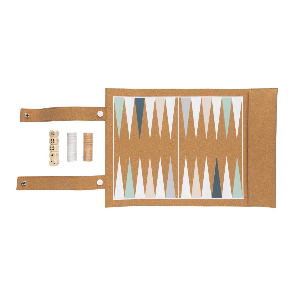 Set de jocuri backgammon și dame din plută pliabilă Britton  brown