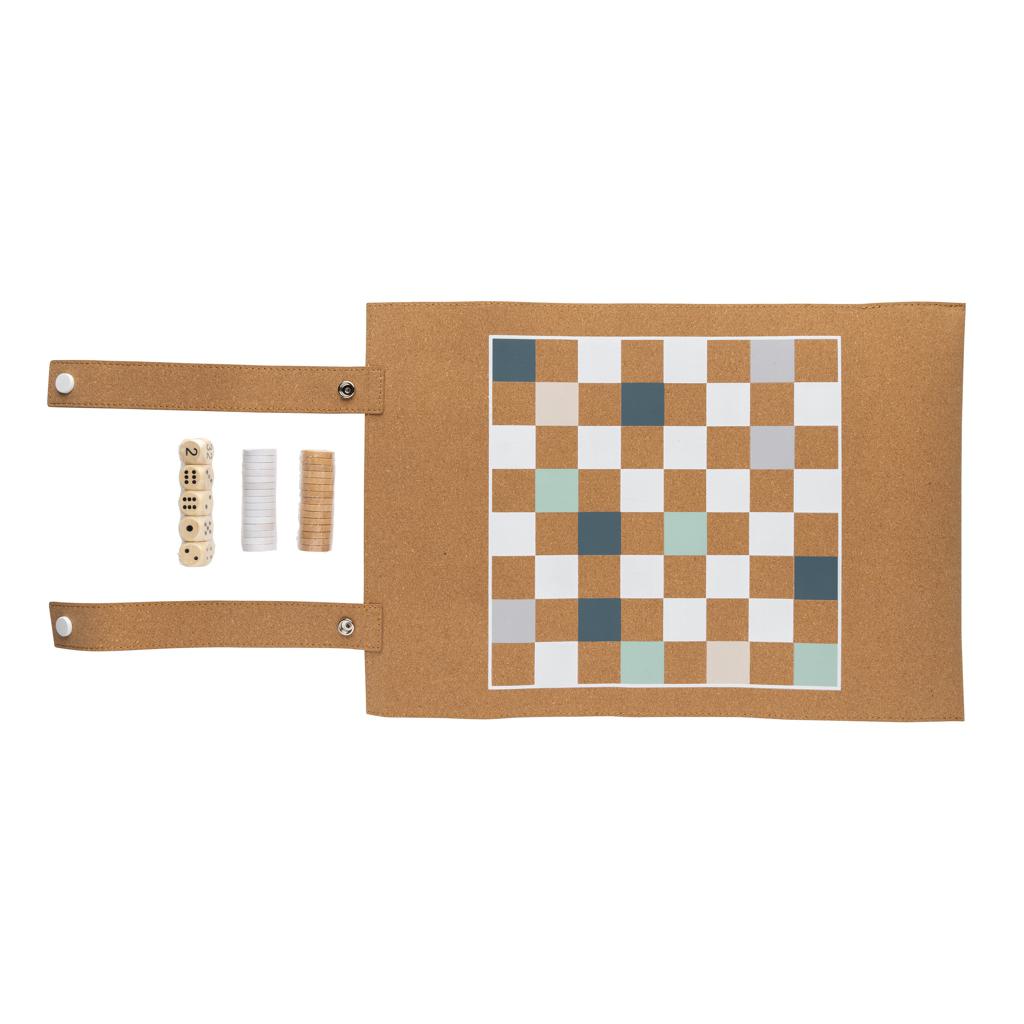 Set de jocuri backgammon și dame din plută pliabilă Britton  brown