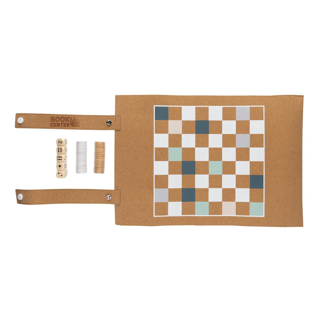 Set de jocuri backgammon și dame din plută pliabilă Britton  brown