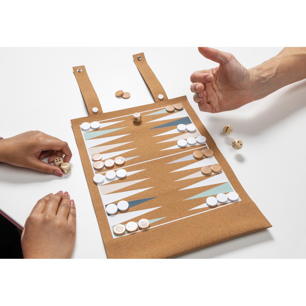 Set de jocuri backgammon și dame din plută pliabilă Britton  brown
