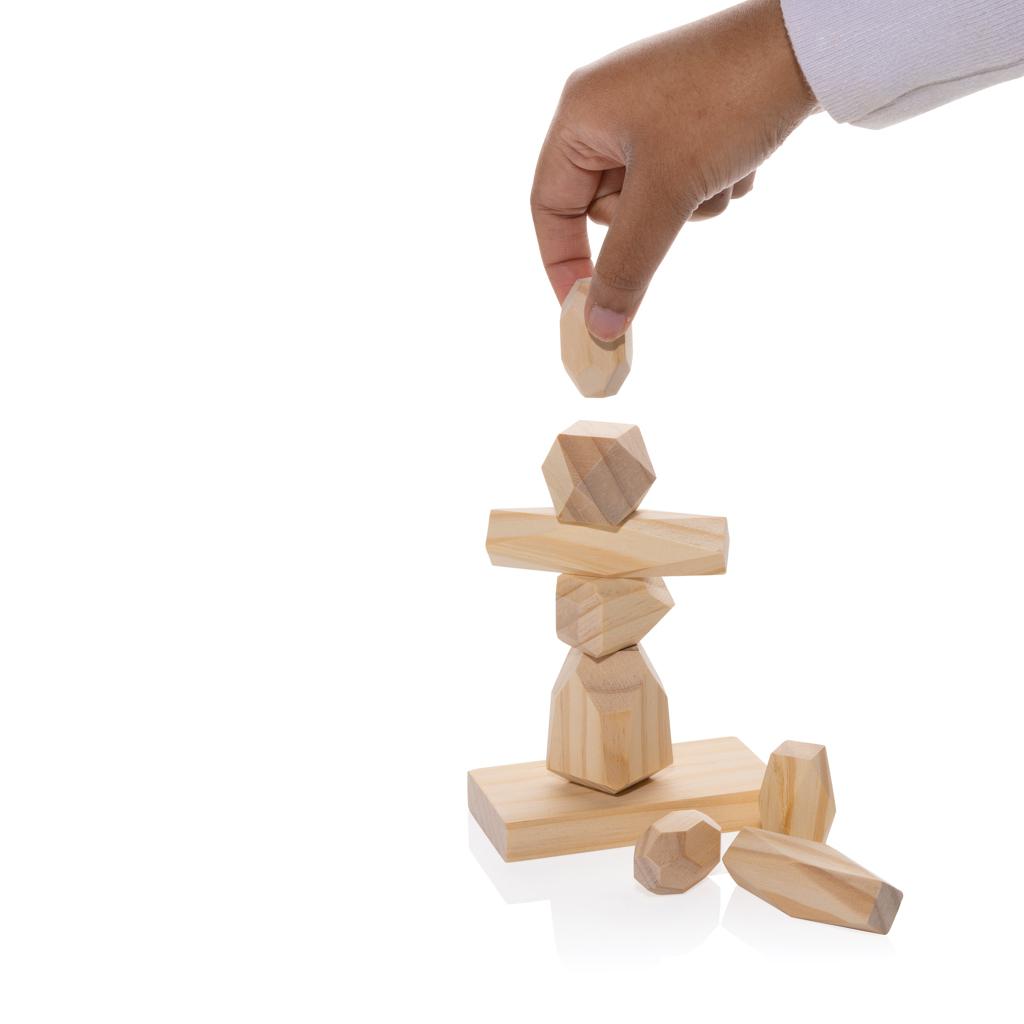 Pietre de echilibrare din lemn în săculeț Ukiyo Crios brown