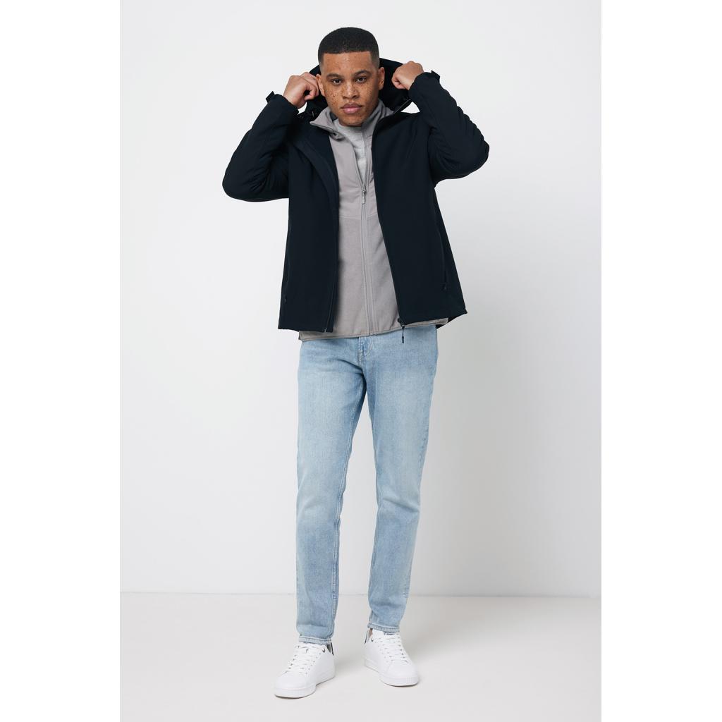 Geacă soft shell pentru bărbați  din poliester reciclat Iqoniq Makalu black