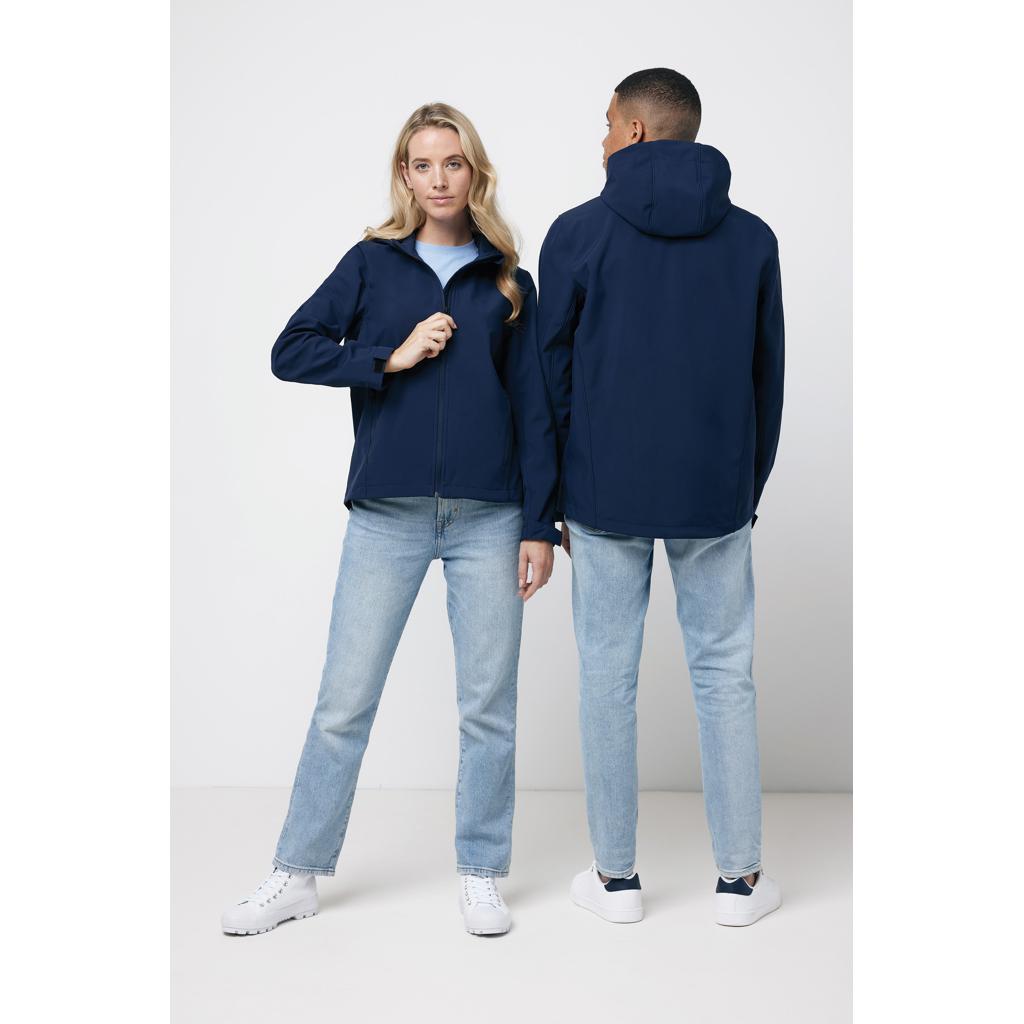 Geacă soft shell pentru bărbați  din poliester reciclat Iqoniq Makalu navy XL