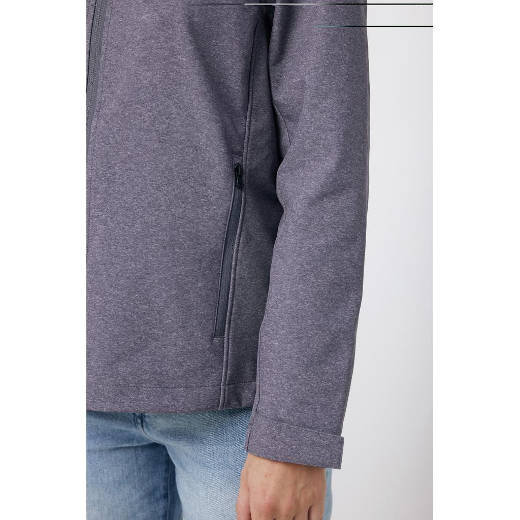 Geacă soft shell pentru bărbați  din poliester reciclat Iqoniq Makalu vulcano heather grey 3XL
