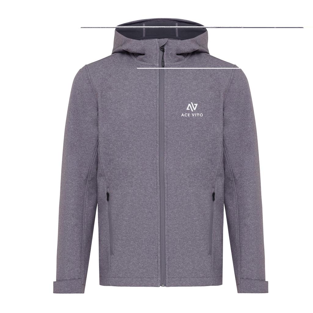 Geacă soft shell pentru bărbați  din poliester reciclat Iqoniq Makalu vulcano heather grey 3XL