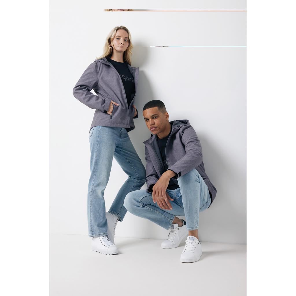 Geacă soft shell pentru bărbați  din poliester reciclat Iqoniq Makalu vulcano heather grey 3XL