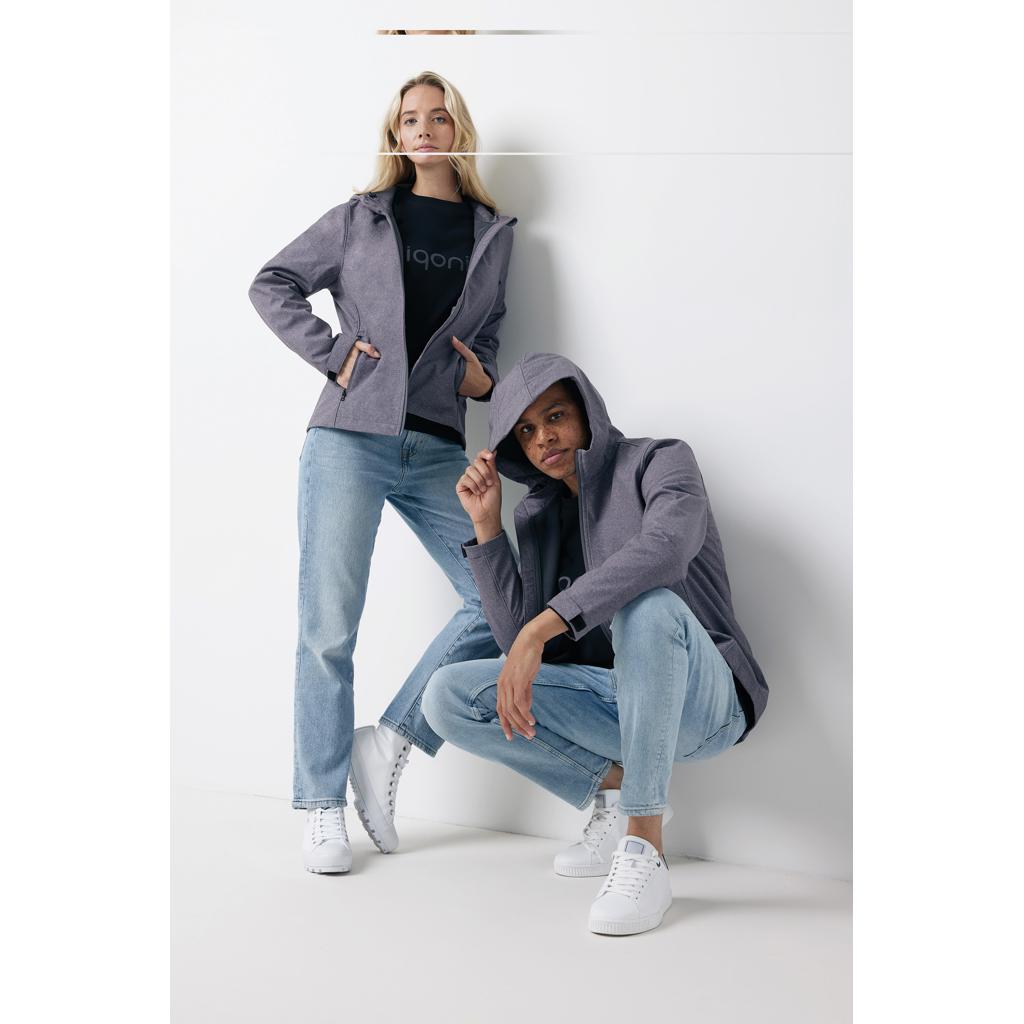 Geacă soft shell pentru bărbați  din poliester reciclat Iqoniq Makalu vulcano heather grey 3XL