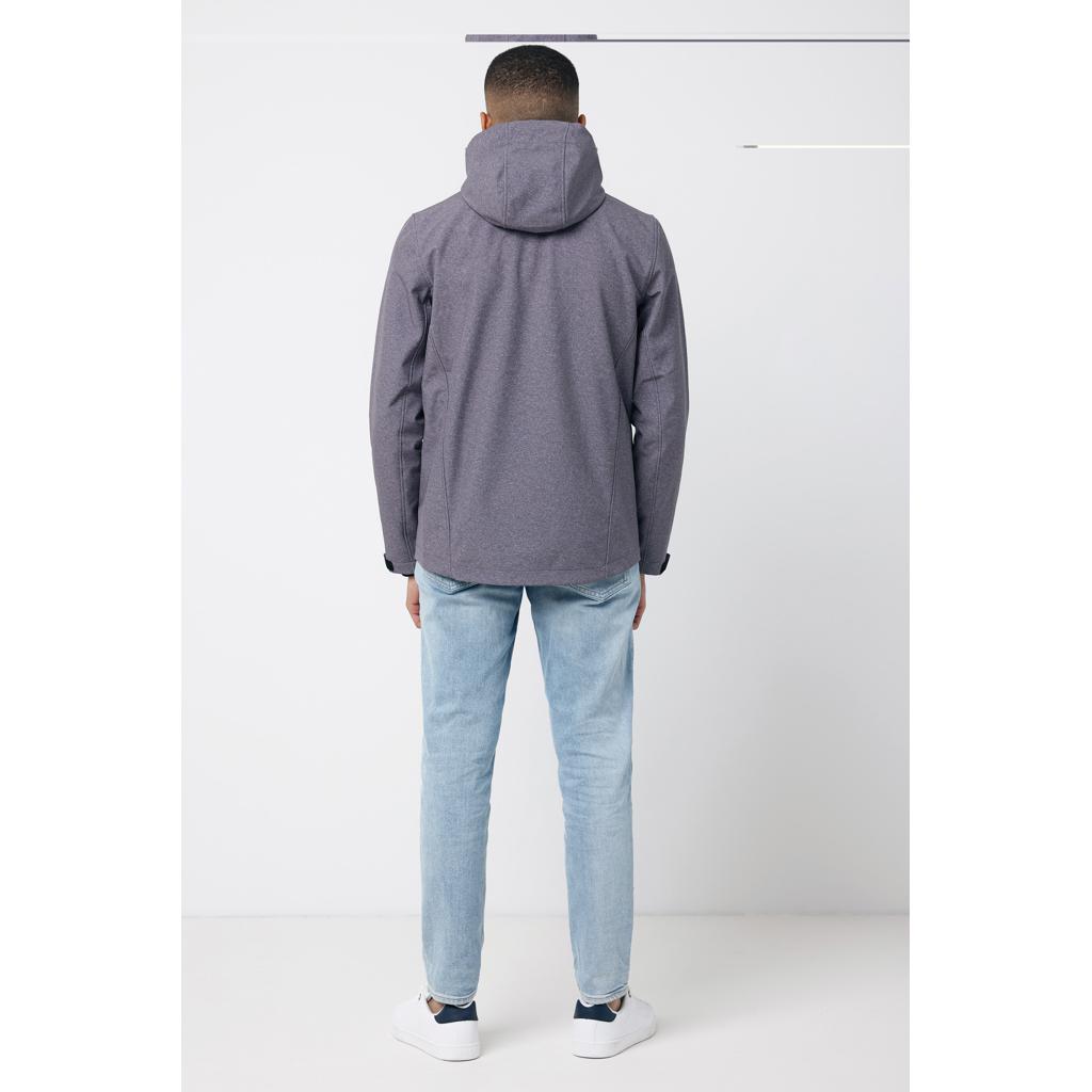 Geacă soft shell pentru bărbați  din poliester reciclat Iqoniq Makalu vulcano heather grey 3XL